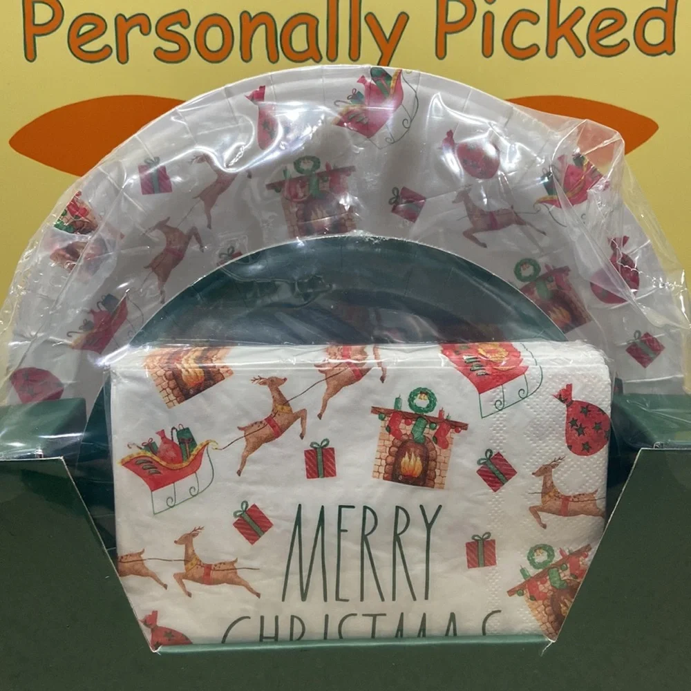 Rae Dunn MERRY CHRISTMAS Paper Tableware Party Set